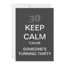 HOUD CALM 30th Birthday Party Invitation (Donker)