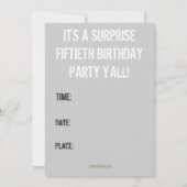 HOUD CALM 50th Birthday Party Invitation (Donker) Kaart (Achterkant)