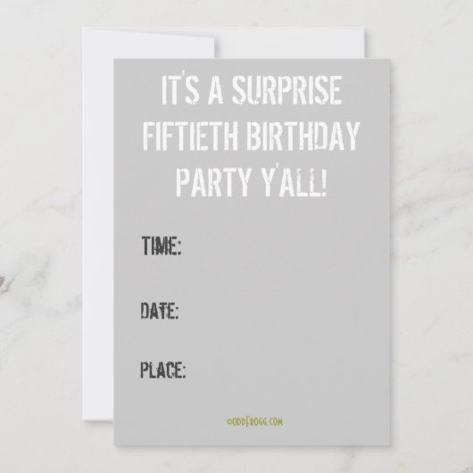 HOUD CALM 50th Birthday Party Invitation (Donker) Kaart (Achterkant)