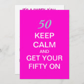 HOUD CALM 50th Birthday Party Uitnodiging (Voorkant / Achterkant)