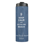 Houd Calm Beach Shell Blauw Houten Naam Therm Tumb Thermosbeker (Voorkant)