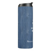 Houd Calm Beach Shell Blauw Houten Naam Therm Tumb Thermosbeker (Gedraaid links)