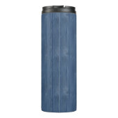 Houd Calm Beach Shell Blauw Houten Naam Therm Tumb Thermosbeker (Achterkant)