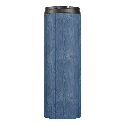 Houd Calm Beach Shell Blauw Houten Naam Therm Tumb Thermosbeker (Achterkant)