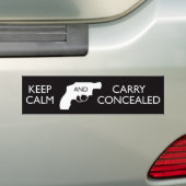 Houd Calm Carry Concealed Black/White Bumpersticker (Op auto)