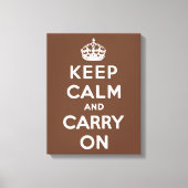 Houd Calm Chocolade en Wit Canvas Afdruk (Voorkant)