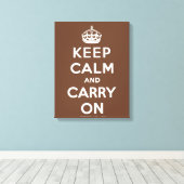 Houd Calm Chocolade en Wit Canvas Afdruk (Insitu (Houten vloer))