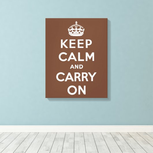 Houd Calm Chocolade en Wit Canvas Afdruk (Insitu (Houten vloer))