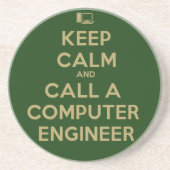 Houd Calm Computer Engineer Onderzetter (Voorkant)