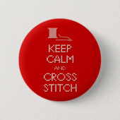 Houd Calm Cross Stitch Button (Voorkant)