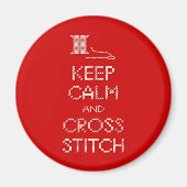 Houd Calm Cross Stitch Magnet (Voorkant)