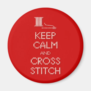 Houd Calm Cross Stitch Magnet
