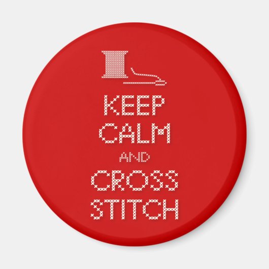 Houd Calm Cross Stitch Magnet (Voorkant)