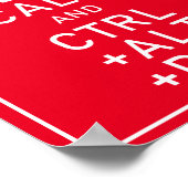 Houd Calm & CTRL + ALT + DEL Funny Programmer Cade Poster (Hoek)