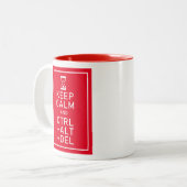 Houd Calm & CTRL + ALT + DEL Funny Programmer Cade Tweekleurige Koffiemok (Voorkant links)