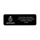 Houd Calm en Afstuderen Funny Afstuderen Etiket (Voorkant)