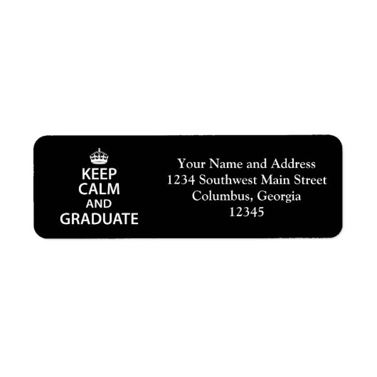 Houd Calm en Afstuderen Funny Afstuderen Etiket (Voorkant)