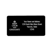 Houd Calm en Afstuderen Funny Afstuderen Etiket (Voorkant)