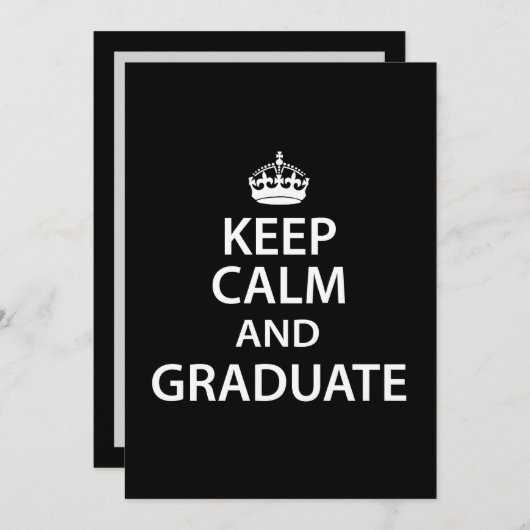 Houd Calm en Afstuderen Funny Afstuderen Kaart (Voorkant / Achterkant)