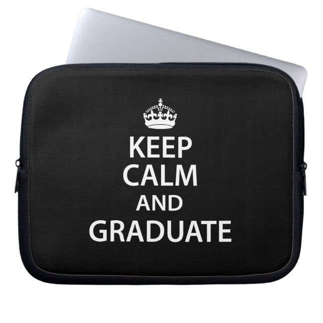 Houd Calm en Afstuderen Funny Afstuderen Laptop Sleeve (Voorkant)