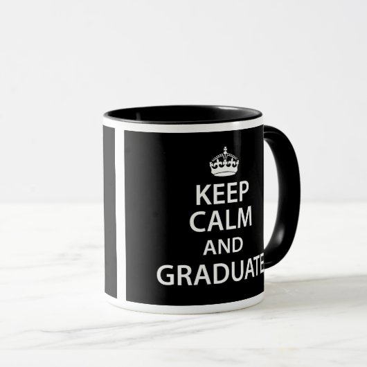 Houd Calm en Afstuderen Funny Afstuderen Mok (Voorkant rechts)