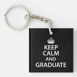 Houd Calm en Afstuderen Funny Afstuderen Sleutelhanger
