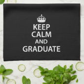 Houd Calm en Afstuderen Funny Afstuderen Theedoek (Gevouwen)