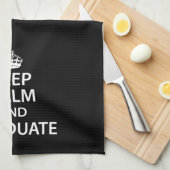 Houd Calm en Afstuderen Funny Afstuderen Theedoek (Quarter Fold)