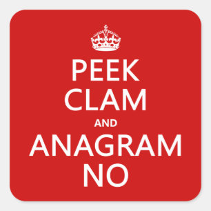 Houd Calm en Anagram On (in elke kleur) Vierkante Sticker