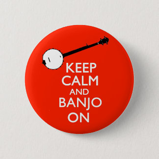 Houd Calm en Banjo op Button