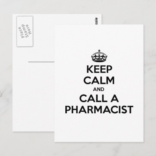 Houd Calm en bel een apotheker Briefkaart (Voorkant / Achterkant)