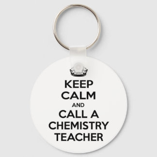Houd Calm en bel een leraar chemie Sleutelhanger