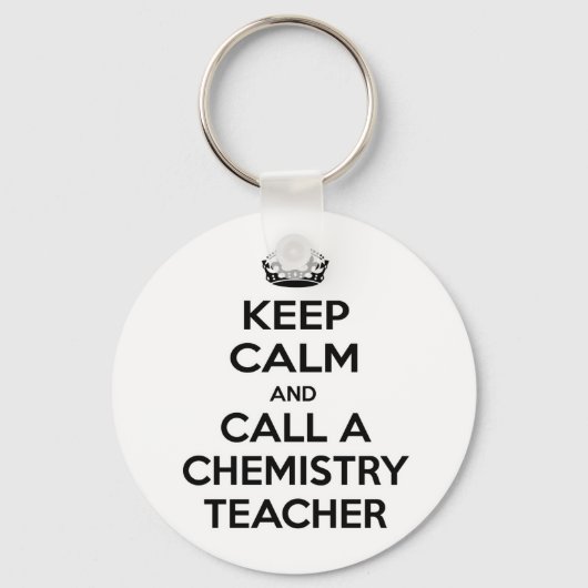 Houd Calm en bel een leraar chemie Sleutelhanger (Voorkant)