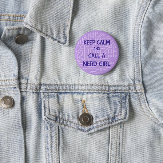 Houd Calm en bel een Nerd Girl Button (In situ)