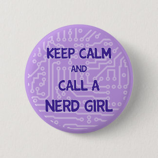 Houd Calm en bel een Nerd Girl Button