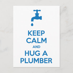 Houd Calm en beug een Plumber Briefkaart (het Embl