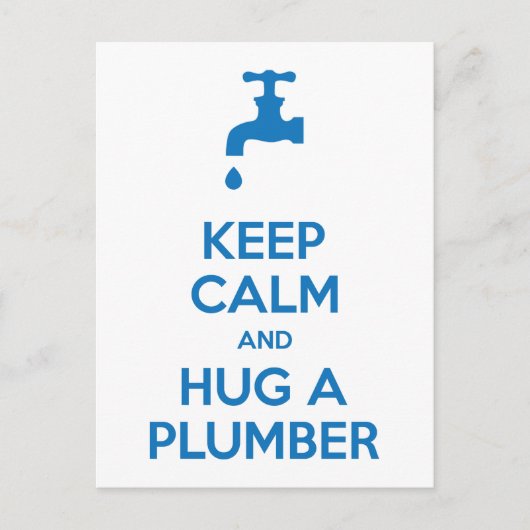 Houd Calm en beug een Plumber Briefkaart (het Embl (Voorkant)