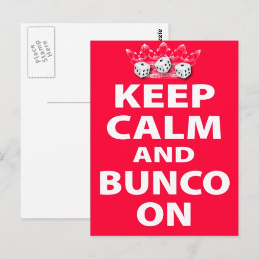 Houd Calm en Bunco op Ontwerp Briefkaart (Voorkant / Achterkant)