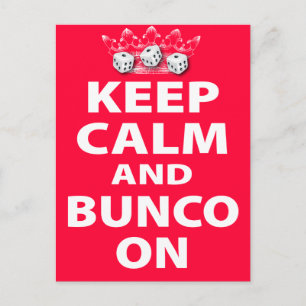 Houd Calm en Bunco op Ontwerp Briefkaart