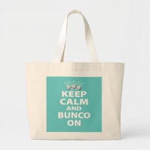 Houd Calm en Bunco op Ontwerp Grote Tote Bag