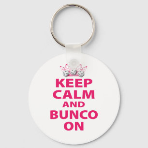Houd Calm en Bunco op Ontwerp Sleutelhanger