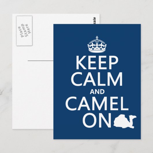 Houd Calm en Camel aan (alle kleuren) Briefkaart (Voorkant / Achterkant)