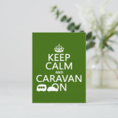 Houd Calm en Caravan aan (aanpasbare kleuren) Briefkaart (Staand voorkant)