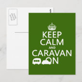 Houd Calm en Caravan aan (aanpasbare kleuren) Briefkaart (Voorkant / Achterkant)