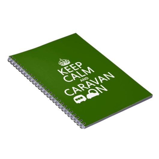 Houd Calm en Caravan aan (aanpasbare kleuren) Notitieboek (Rechterzijde)
