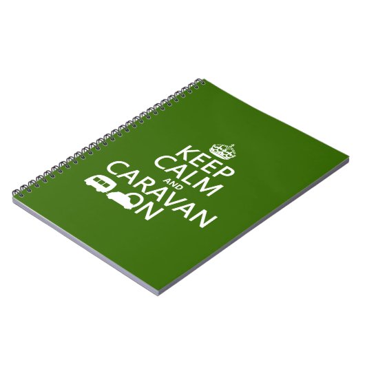 Houd Calm en Caravan aan (aanpasbare kleuren) Notitieboek (Linkerzijde)