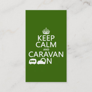 Houd Calm en Caravan aan (aanpasbare kleuren) Visitekaartje