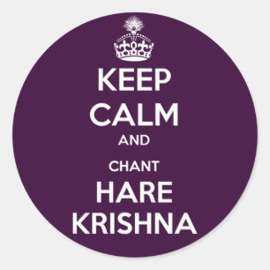 Houd Calm en Chant Hare Krishna Ronde Sticker