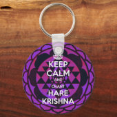 Houd Calm en Chant Hare Krishna Sleutelhanger (Voorkant)