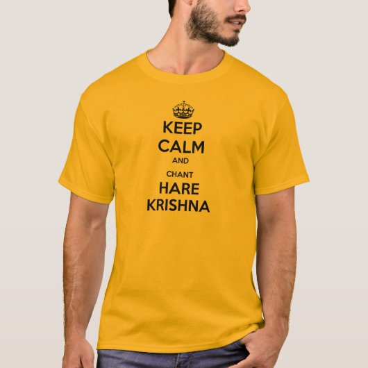 Houd Calm en Chant Hare Krishna T-shirt (Voorkant)